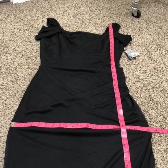 NWT Alex Evenings Gown Maxi Dress Size 10P Black Cowl Neck Cascading Ruch Side - Picture 11 of 12